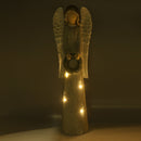 Angelo in Resina con Led argento cm 20x12,5xh65