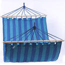 Amaca da Giardino 100x200 cm in Policotone e Legno di abete Blu e Turchese