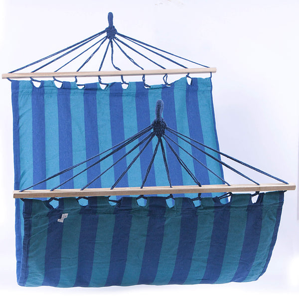 prezzo Amaca da Giardino 100x200 cm in Policotone e Legno di abete Blu e Turchese