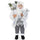 Pupazzo Babbo Natale H90 con Luci e Suoni Bianco e Argento