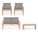 Set Tavolo e 3 Sedie da Giardino in Alluminio Kallen Naturale