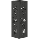 Portaombrelli Moderno Gatto 15,5x15,5x49 cm con Raccogligocce e Ganci in Metallo Nero      