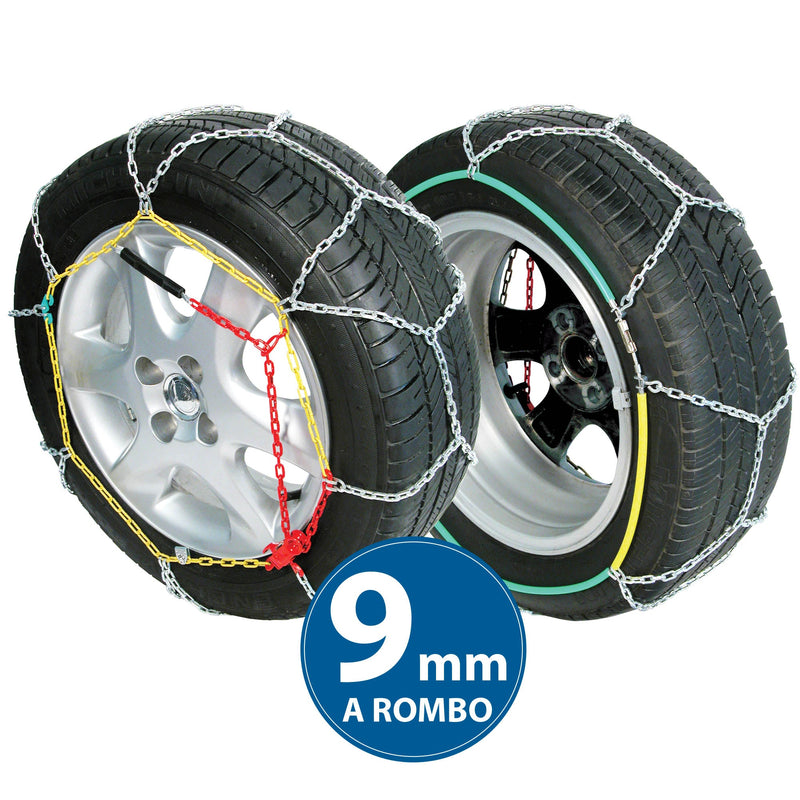 Catene da Neve per Auto 9 mm a Rombo Omologate Blue Ice Varie Misure