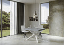 Tavolo Allungabile 140-244x90x77 cm Volantis Cemento Telaio Bianco 