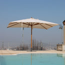 Ombrellone da Giardino 2x3 m Palo Ø48 mm in Legno Telo in Acrilico Ecrù