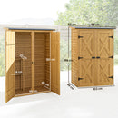 Capanno Armadio Porta Attrezzi da Giardino 115x53x156 cm con Ripiani Interni in Legno di Abete Marrone      