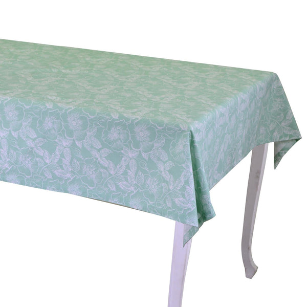 Tovaglia Rettangolare 140x180 cm in Cotone 180 GSM Tessuto Wild Rose Verde Acqua online