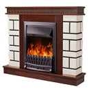 Camino Elettrico da Pavimento 87,4x108x24,5 cm Effetto Fiamma 2000W Nazarii mini & Pluton Noce