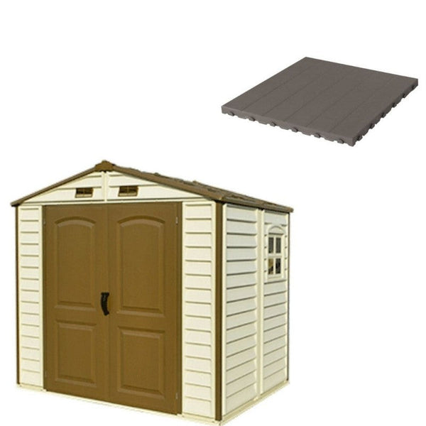 acquista Pavimento per Casetta Box da Giardino 245x161x233 cm in Plastica Grigio