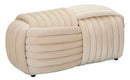 Panca Softy Crema 90x45x45 cm in MDF e Cotone e Poliestere Crema      