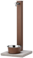 Fontana a Colonna Rubinetto Temporizzato con Base e Vaschetta Abbeveratoio Belfer 42/REX-P Ruggine