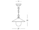 Lampada a Sospensione da Esterno E27 in Alluminio Sovil Bianco