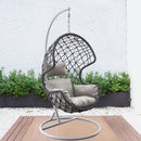 Dondolo Pensile da Giardino con cuscino Ø105x186 cm con intreccio di corda blu