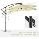 Ombrellone da Giardino 300x250 cm a Braccio Inclinabile con Manovella in Metallo e Poliestere Beige      
