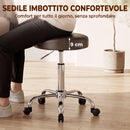 Sgabello Girevole a 360° 39x34,5x52-67,5 cm con Altezza Regolabile Capacità 120 kg in Finta Pelle Marrone      