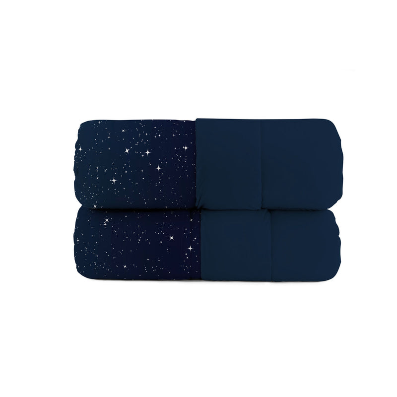 Trapunta Invernale 1 Piazza e Mezzo Stampata in Microfibra 200gr Double Face Stars      