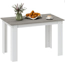 Tavolo da Pranzo Moderno per 4-6 Persone 120x69x75 cm in Legno Grigio e Bianco   