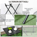 Tavolino da Esterni Pieghevole con Piedini Antiscivolo 60x60x71 cm in Acciaio Nero