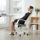 Sedia da Ufficio Operativa 63x63x117-127 cm Seduta Girevole e Dondolo Tessuto a Rete Verde  