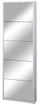 Scarpiera 5 Ante con Specchio 63x190x18 cm Bianco Fiammato