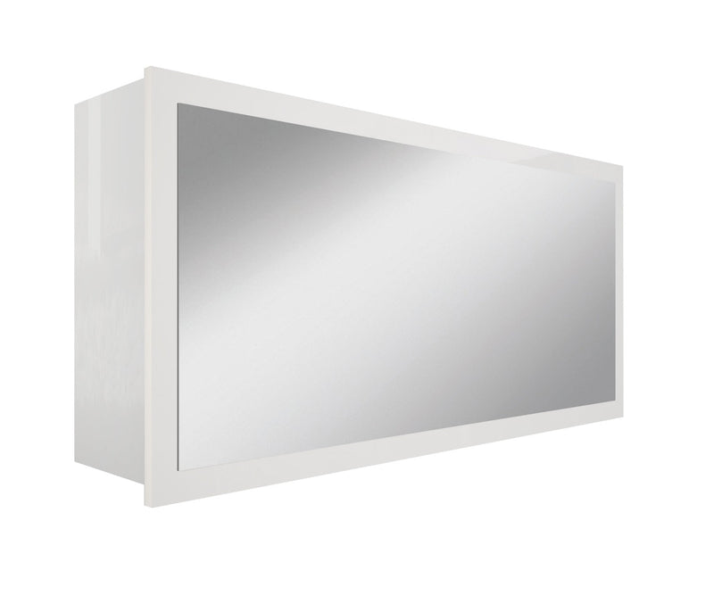 Specchiera da Bagno 100x18x50 cm in Legno TFT Bali Bianco Lucido