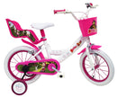 Bicicletta per Bambine 16" Masha e Orso Freni Caliper e Stabilizzatori in Acciaio Hi-Ten Bianco     