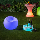 Pouf Poltrona Luminosa da Giardino con LED e Telecomando 45x40x39 cm  Bianco