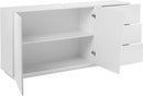 Credenza 2 Ante + 3 Cassetti 180x43x86 cm Vega Bianco Lucido