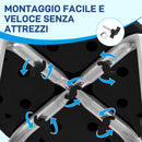 Sgabello da Doccia Antiscivolo 32,5x41x35,5-54 cm Regolabile su 8 Altezze in Alluminio e PE Nero      