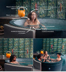 Vasca Idromassaggio Bagno di Ghiaccio da 3°C a 42°C Ø156x70 cm con Mobili 3kW NetSpa Ice Grigia