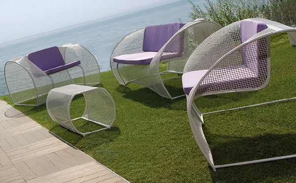 prezzo Set da Giardino Divano 2 Poltrone e Tavolino in rete Stirata Ranieri Mercury