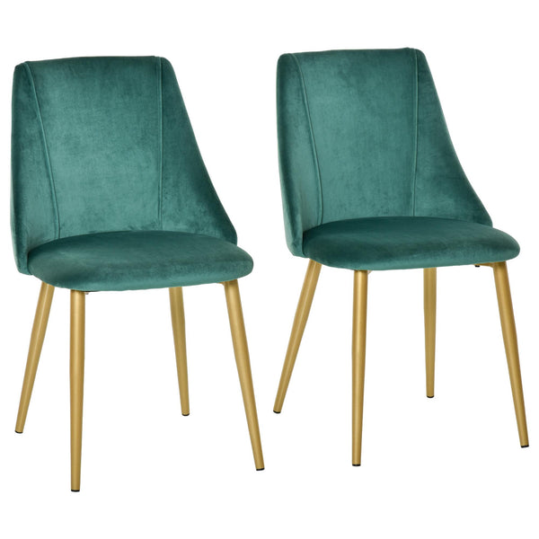 Set 2 Sedie Imbottite 50x56,5x85 cm in Tessuto Verde sconto