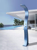 Doccia da Esterno Giardino Miscelatore e Lavapiedi Blu