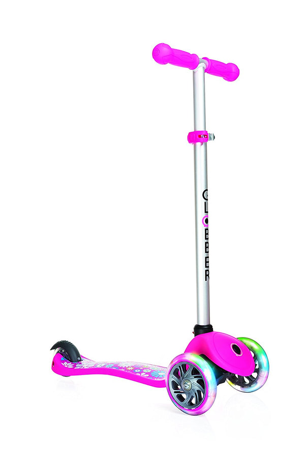 Monopattino a 3 Ruote a LED 3 Altezze Max 50Kg Globber PRIMO Fantasy Lights Up Fiori Rosa prezzo