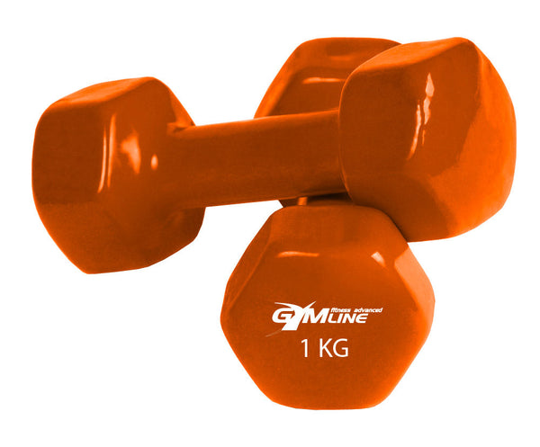 Coppia Manubri da 1 Kg in Ghisa Antiurto con Rivestimento in Plastica Arancione prezzo