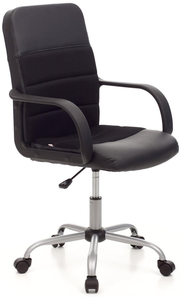 prezzo Sedia da Ufficio Operativa in Similpelle e Tessuto Soft Nera