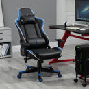 Sedia da Gaming Ergonomica 72x54x126-136 cm in PVC  Nera e Blu