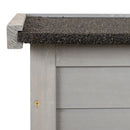 Armadio da Giardino 87x46,5x96,5 cm con Porte a Persiana e 2 Ripiani in Legno di Abete Grigio      