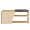 Panca Scarpiera da Ingresso 104x37x47 cm 2 Ripiani Porta Scarpe Mobiletto con Anta e Cuscino in MDF Quercia e Grigio      