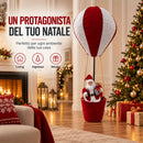 Mongolfiera di Babbo Natale 40x97 cm Decorazione Natalizia Bianco e Rosso      