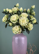 Set 6 Rami Artificiali con 3 Rose Real Touch H 65 cm