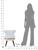 Sedia Mini Paris New Celeste Ø47x64 cm in Legno Spugna e Poliestere Azzurro e Oro