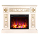 Camino Elettrico da Pavimento 87x110x30 cm Effetto Fiamma 1500W Latifa & Lorance Avorio