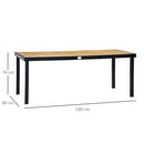 Tavolo da Giardino 190x90x74 cm in Alluminio e Plastica Nero