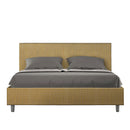 Letto Matrimoniale Giroletto con Alzata Comoda Imbottito in Tessuto Labirinto Adele Giallo Varie Misure