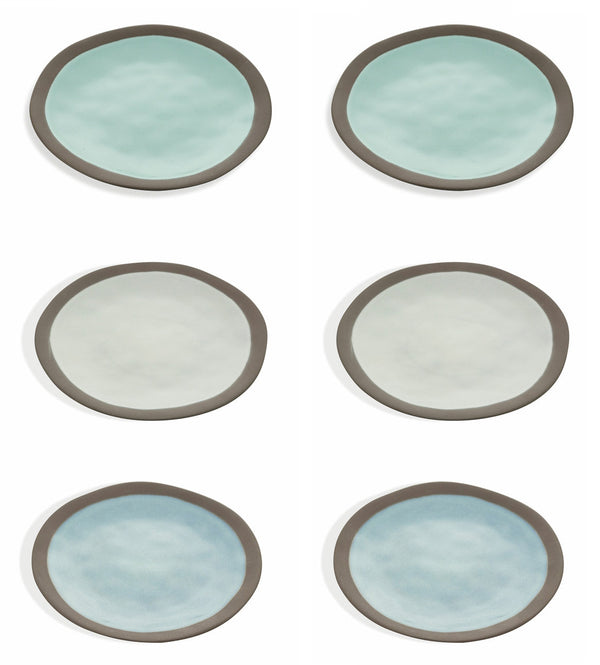 Set 6 Piatti Frutta Ø21x2 cm in Gres Villa d'Este Home Tivoli Mediterraneo prezzo