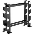 Porta Pesi e Rastrelliera Manubri 70x21x55 cm a 4 Ripiani Carico 200kg in Acciaio Nero      