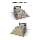 Trapunta Invernale 1 Piazza e Mezzo Stampata in Microfibra 300gr Double Face Acquerello