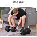 Set 2 Manubri 12 Dischi 20Kg in Acciaio e Plastica Nero