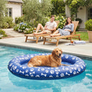 Galleggiante per Cani Gonfiabile 155x104x25 cm Pieghevole per Cani fino a 40 kg in PVC Blu      